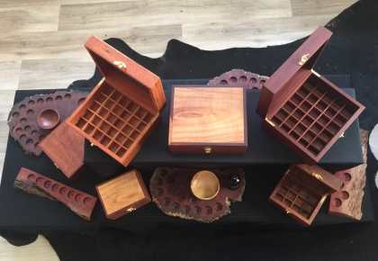 Examples of Essential Oil Boxes and Stands - Previously Sold and Custom Made 