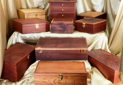 HANDCRAFTED JEWELLERY  BOXES  WITH TRAYS OR DRAWERS  