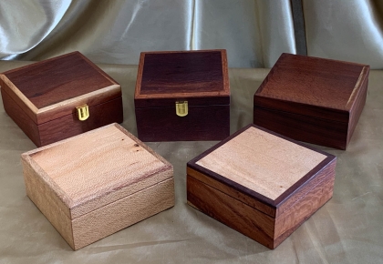 Examples of Wooden Trinket, Treasure, Cufflink Boxes - Small Size - Sold Previously