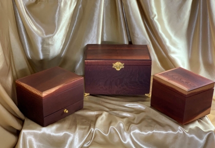 Limited Edition Woody Pear Jewellery Boxes with multiple drawers or removable trays