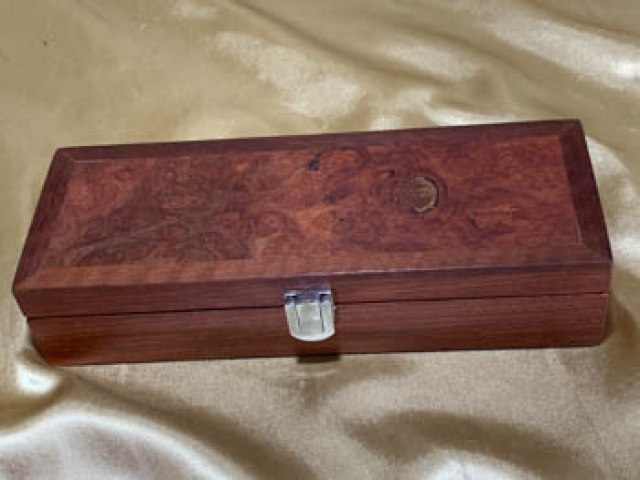 PB 24252-L3050 - Hand Made Wooden Pen Box - Premium Australian Jarrah Burl