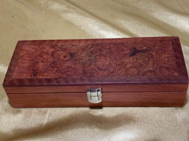 PB 24253-L3053 Premium Jarrah Burl Pen Box - Handcrafted in Western Australia