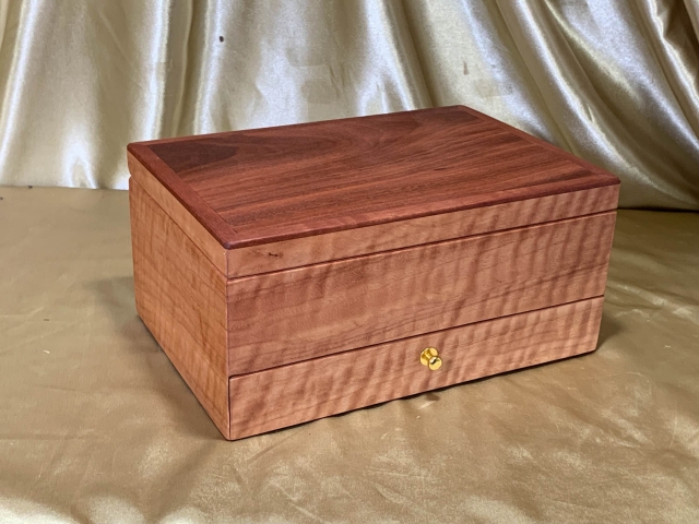 PJBD 25004-L5660 - Premium Handcrafted Wooden Jewellery Box with Drawer - Australian Pink Jarrah
