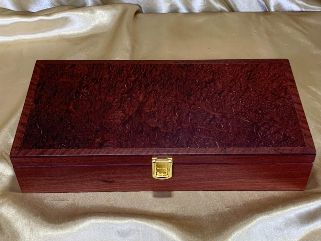 PLRKB 242507-L3652 - Large Jarrah Burl Keepsake Box - Hand Made in Australia