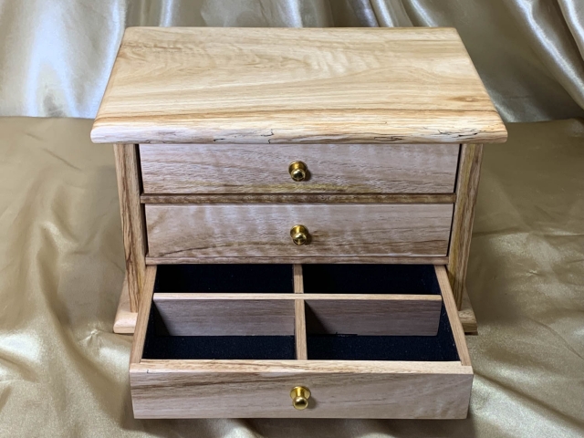 LEDMD3 25035-L5227 - Limited Edition 3 Drawer Jewellery Box Hand Crafted from Australian Yellow Tingle