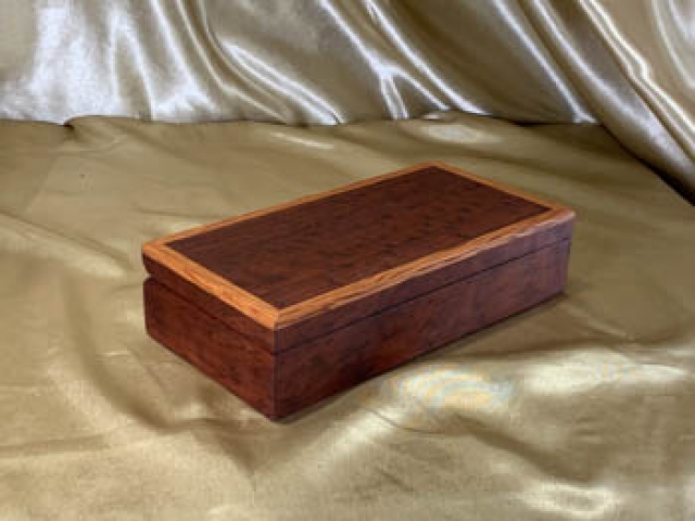 PSTB 2604T2-L8356 - Premium Small Handcrafted Wooden Treasure / Trinket Box