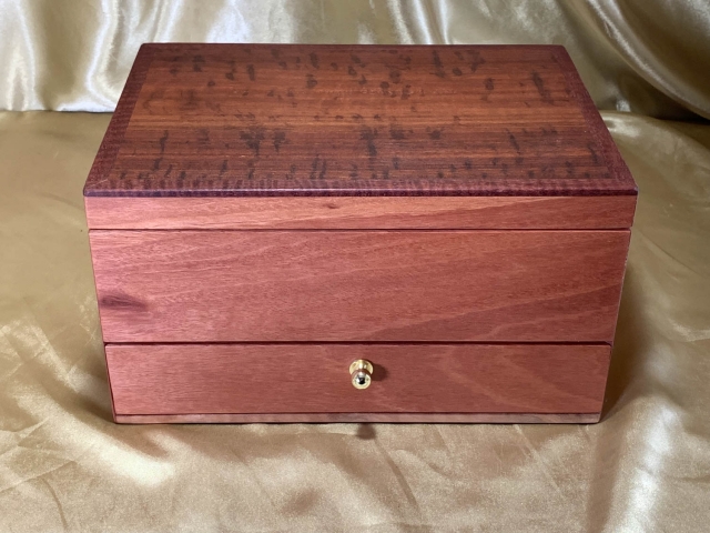 PJBD 2605D1-L9068 - Premium Australian Jarrah Jewellery Box with Bottom Drawer