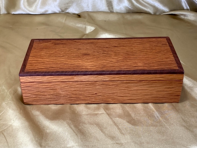 PMTDB 2605TP4-L9160 - Premium Medium Sized Wooden Treasure / Desk Box Handcrafted in Australia