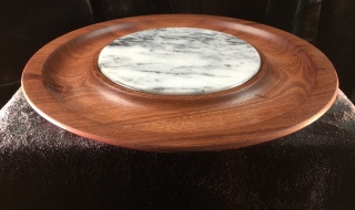 Platter - Small Jarrah with White Marble Centre SOLD