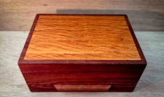 Jarrah Jewellery Box with Sheoak Lid and Bracelet Drawer (PJBD19003-L3624) SOLD