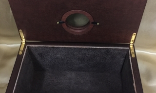 Custom Made Human Cremation Box - Jarrah - with Medalion