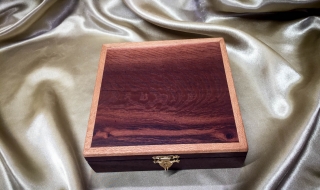 Premium Square Trinket Box - Jarrah/Woody Pear (PTRSQ29002-L5885)