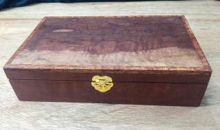Premium Keepsake Box (Medium) - Figured Jarrah with Blue Lining (PPB19004/5529) SOLD