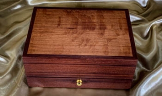 Jarrah Jewellery Box with Sheoak Lid and Bottom Drawer (PJBD20007 - L6939) SOLD