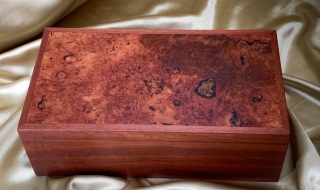 Jarrah Jewellery Box with Jarrah Burl Lid and Tray (PJBT20011-L7074) SOLD