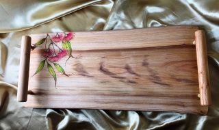 Camphor Laurel Wooden Tapas/Grazing Board with Eucalypt image - TB20003-L7029 SOLD