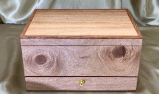 PJBDT 22007-L3165 Premium XL Jewellery Box with Drawer AND Tray - Silky Oak Timber