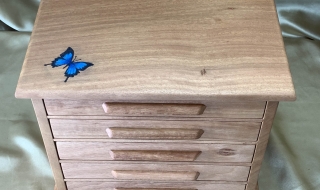 L0750 - Example of Pyrography - Butterfly Image on Blackbutt