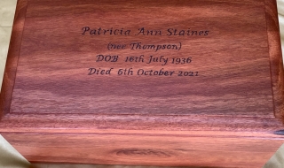 L2846 - Pyrography Example - Inscription on Jarrah