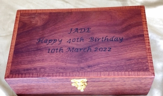 L2995 - Pyrography Example - Inscription on Jarrah