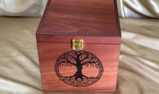 Custom Made Human Cremation Box - Small with Tree of Life Pyrography