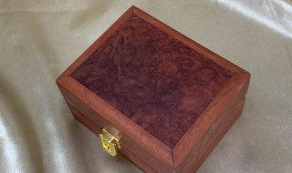 PSRB 22008-L5928 - Small Jarrah Ring Box - Hand Crafted from Australian Jarrah Burl SOLD