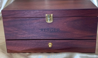 Pyro - 23LE6310 - Example of Name on dark Jarrah Jewellery Box