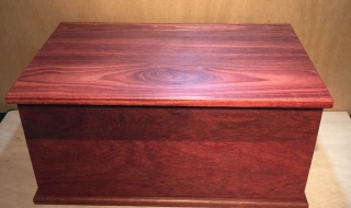 Custom Made Human Cremation Box - Jarrah with foot to match lid