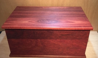 Custom Made Cremation Box - Jarrah with foot to match lid