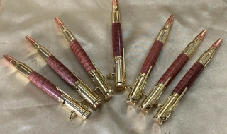 Bullet Pens Hand Turned from Old Mandurah Bridge Timber L6527