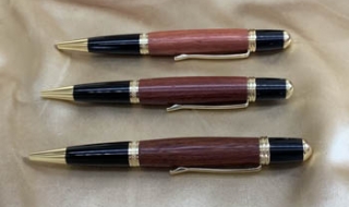 "Sierra" Pens hand Turned from Old Mandurah Bridge Timber L5371