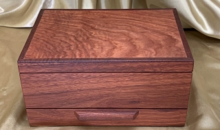 PJBDT 2404-L0815 - Premium Pink Jarrah Jewellery Box with Drawer and Tray