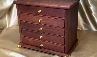 LEDMD 24003-L1981 - Limited Edition 5 Drawer wooden Jewellery Box - Hand made in Australia