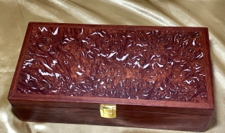 PJBT 2414-L2233 - Premium Jewellery Box with Tray and Pearl and Resin Jarrah Burl Lid