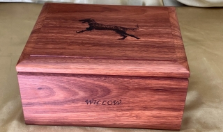 Example of Image added to a custom made Pet Cremation Ash Box - "Willow"