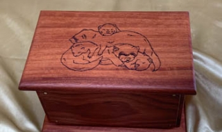 Example of Image added to a Pet Cremation Ash Box "A Pile of Ferrets"