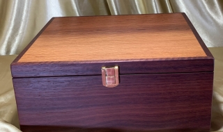 A4DB 2409-L3211 - Premium Timber Jarrah and Sheoak A4 Document Box with Top Tray SOLD