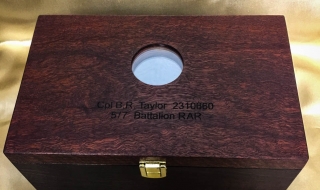 Custom Made Jarrah Military Medallion Display Cremation Box