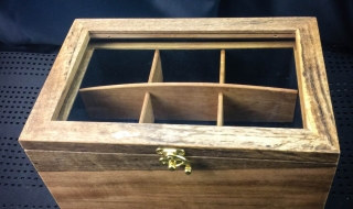 Example of Custom Made 2 Tier Watch Box hand crafted from Australian Blackbutt with Glass lid