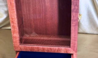 Custom Made Australian Jarrah Shadow Box with Glass Door and Bottom Drawer