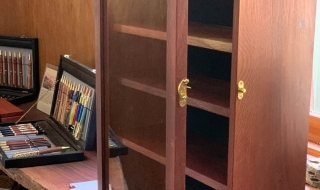 Custom Made Large Jarrah Display Cabinet with Glass Door 
