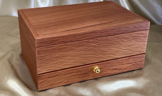 PJBDT 25024-L5004 - Premium Jarrah Jewellery Box with Bottom Drawer AND Top Tray