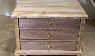 LEDMD3 25026-L4994 - Limited Edition 3 Drawer Wooden Jewellery Box Hand Crafted from Australian Yellow Tingle