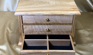 LEDMD3 25035-L5227 - Limited Edition 3 Drawer Jewellery Box Hand Crafted from Australian Yellow Tingle